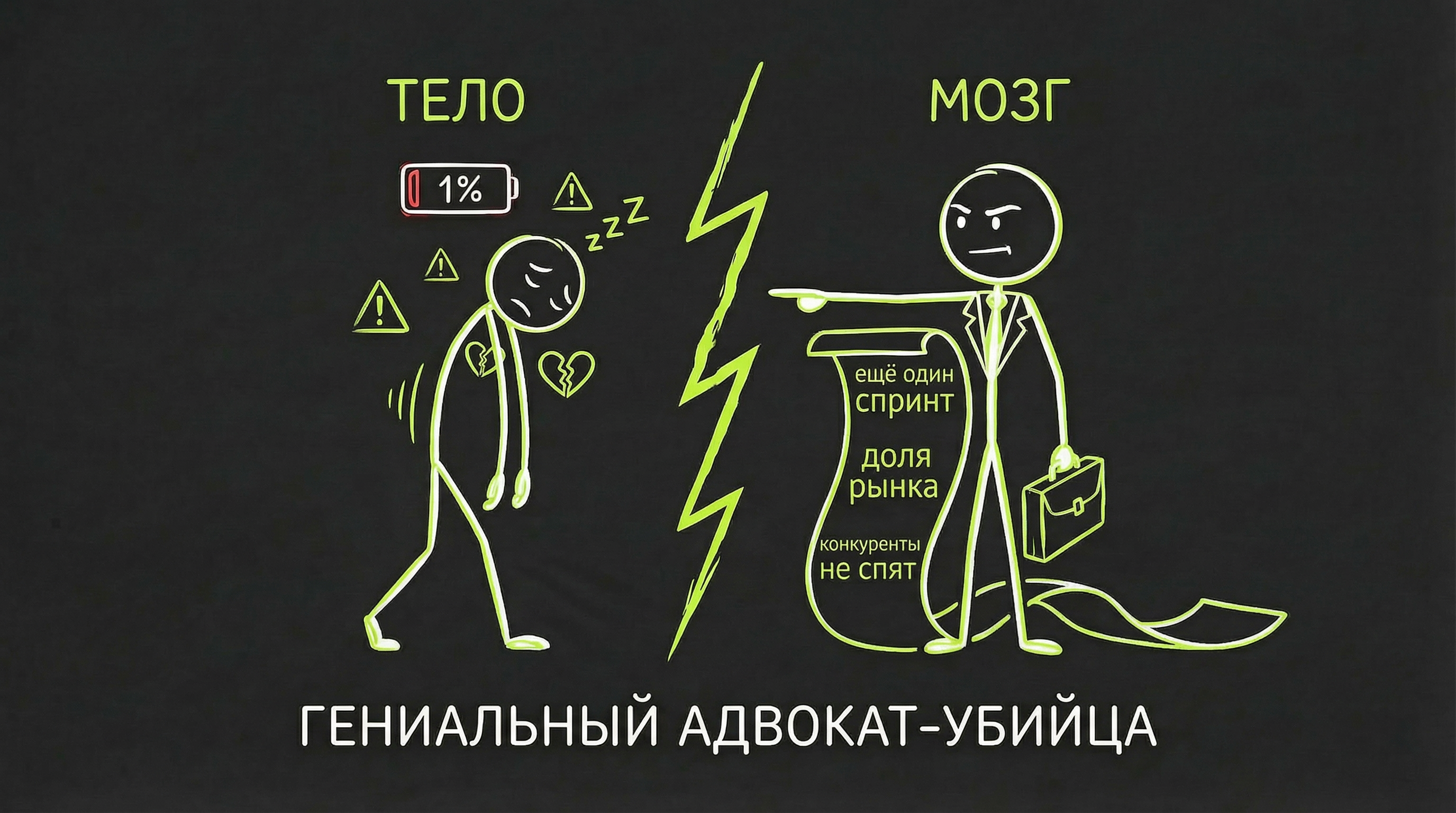 Рационализация — мозг убеждает тело не отдыхать