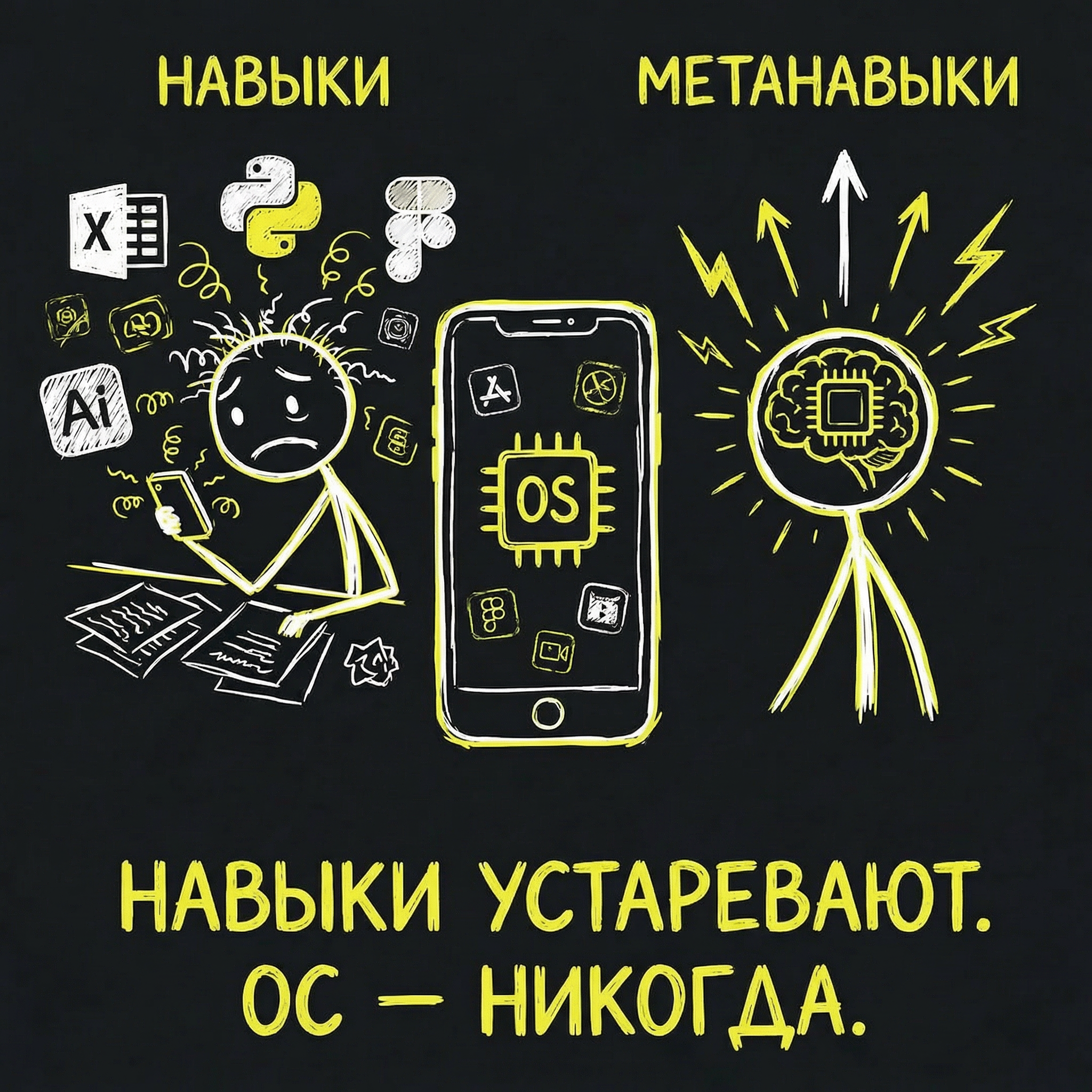 Метанавыки vs навыки — аналогия со смартфоном: ОС и приложения